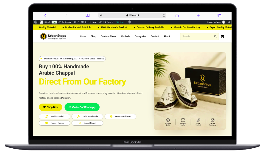 Hi Heels desktop website