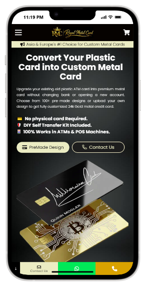 Royal Metal Card mobile website